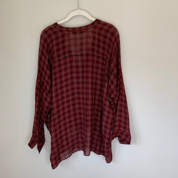 NEW W/O Tags: Red Zara Flannel Top - Picture 3 of 4